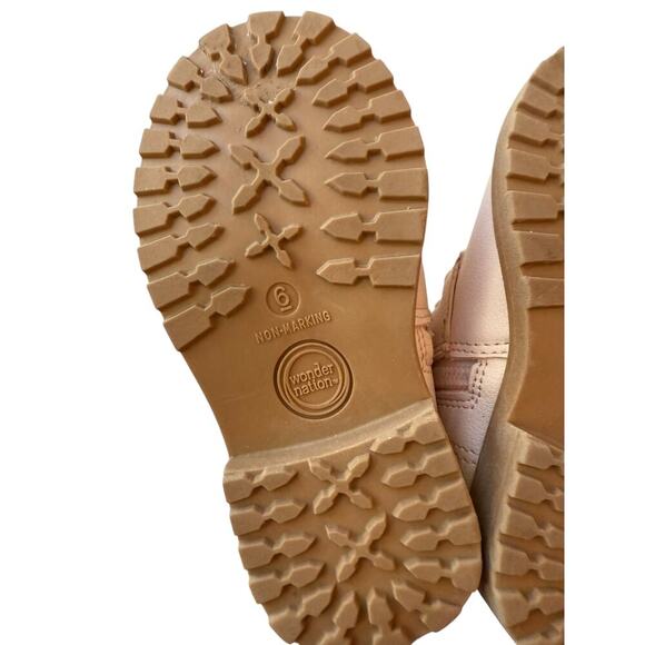 Wonder Nation Girls Pink Chain Loop Combat Boots Size 6 - Picture 6 of 6